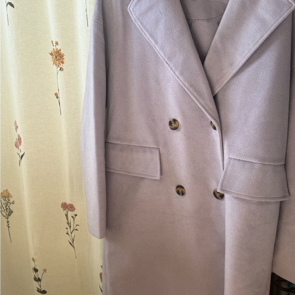 Nine West Light Purple Double-Breasted Pea Coat‎